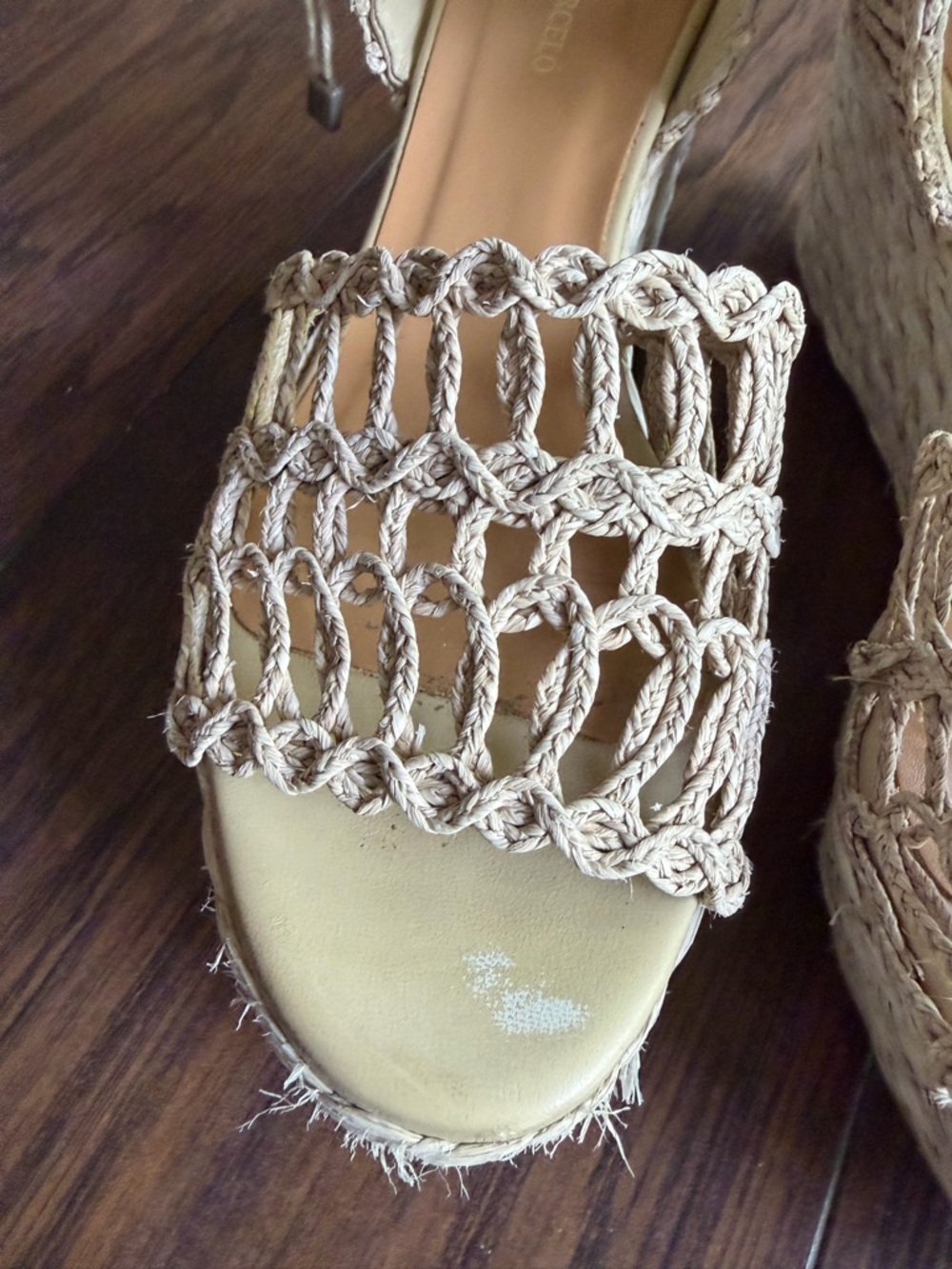 Paloma Barcelo euro summer Woven coastal boho Wedge Sandals in Natural Beige 39 - Picture 3 of 10